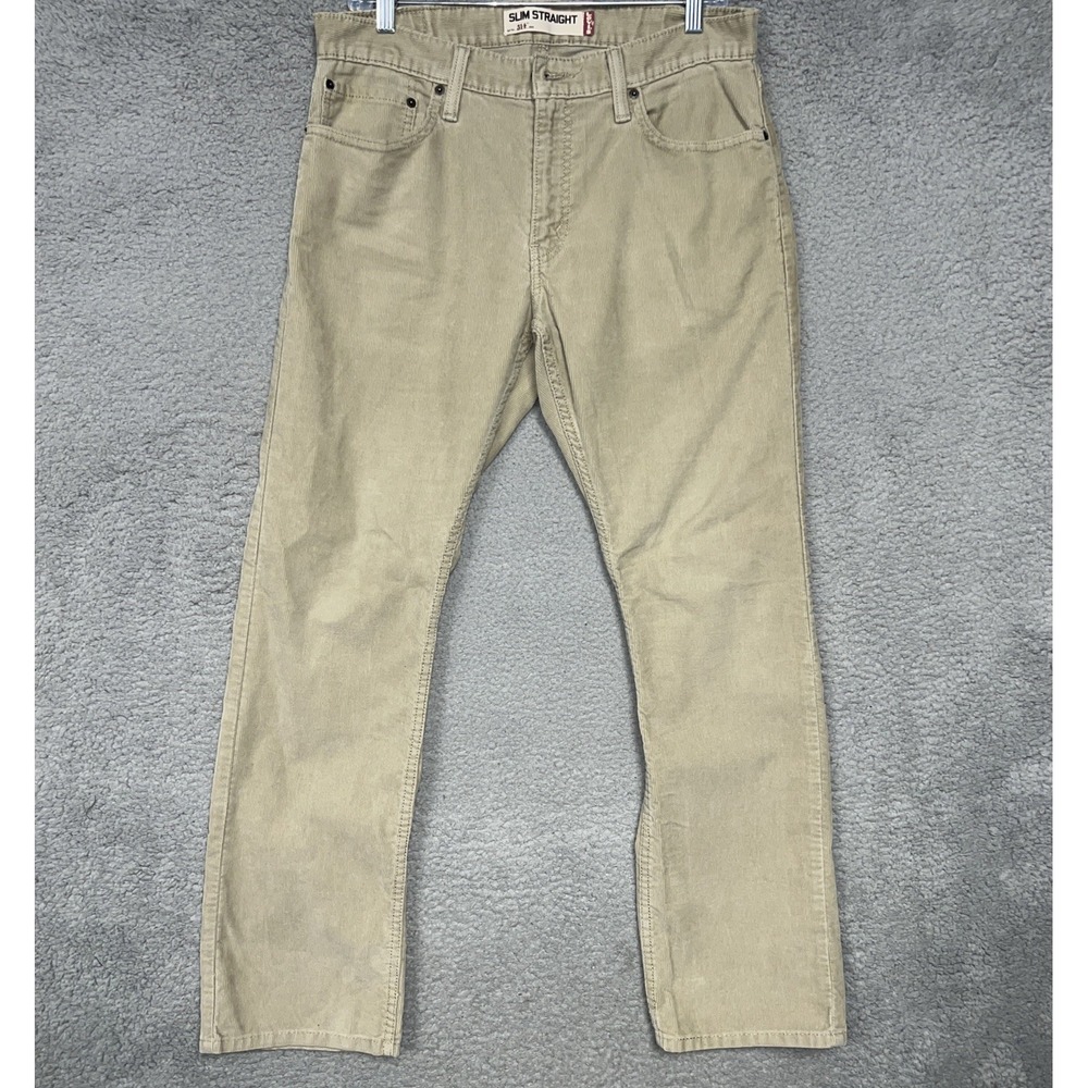 VTG Levi's 511 Pants Men's 34 x 30 Tan Slim Straight‎ Corduroy Cords Chino